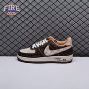 Nike Air Force 1 Low Monogram Brown Damier Azur Unisex (Special Box)