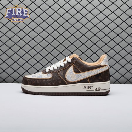 Nike Air Force 1 Low Monogram Brown Damier Azur Unisex