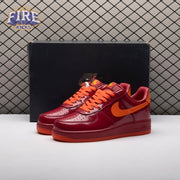 Nike Air Force 1 Low Patent Leather Dark Team Red Safety Orange IO4489-601 Unisex