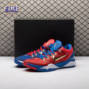 Nike Zoom Kobe 7 RLX Red Blue Metallic Gold 488371-406 Men's