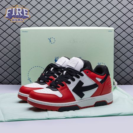 OFF-WHITE Out Of Office OOO Low Tops Black White Red Unisex