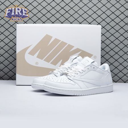 Travis Scott x Air Jordan 1 Low Triple White Unisex
