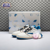 Jordan 1 Retro Low OG SP Fragment x Travis Scott Sail Military Blue DM7866-104 Unisex