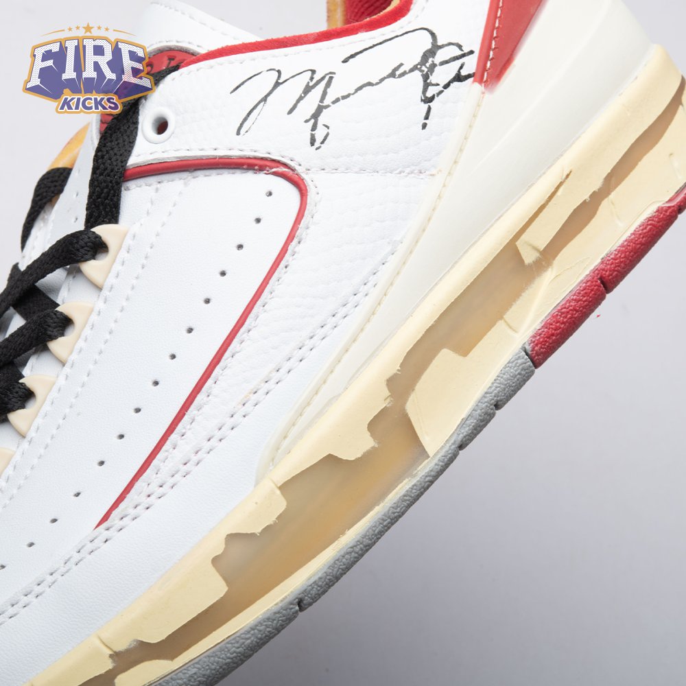OFF-WHITE x Jordan 2 Retro Low SP White Red Unisex