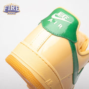Nike Air Force 1 Low Patent Leather Topaz Gold Pine Green IO4489-700 Unisex