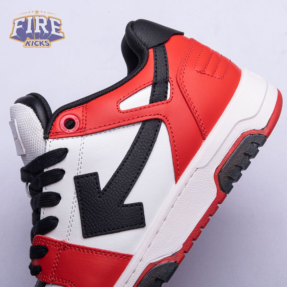 OFF-WHITE Out Of Office OOO Low Tops Black White Red Unisex