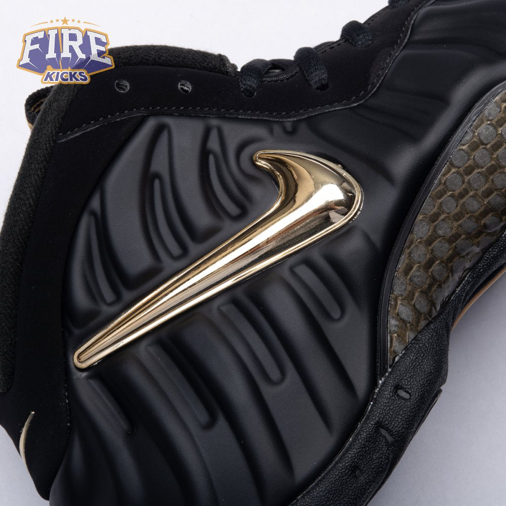 Nike Air Foamposite Pro Black Metallic Gold 624041-009 Unisex