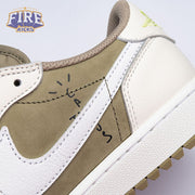 Jordan 1 Retro Low Golf Travis Scott Neutral Olive FZ3124-200 Unisex