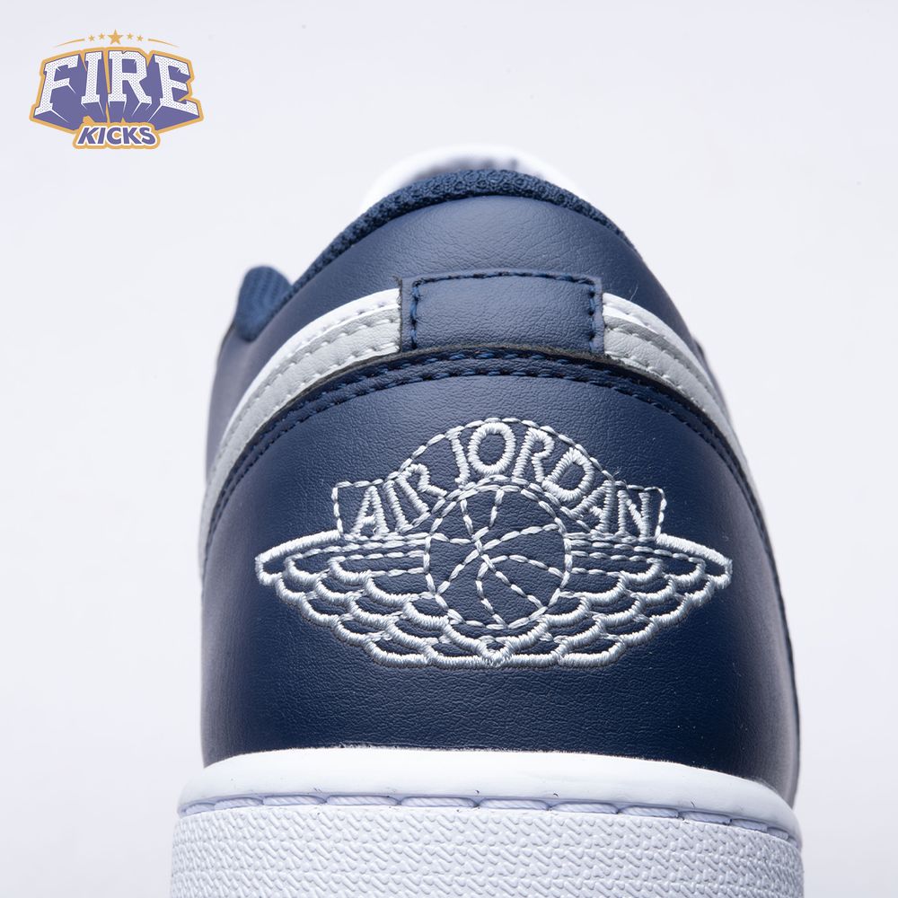 Jordan 1 Low Wolf Grey Midnight Navy 553558-141 Unisex