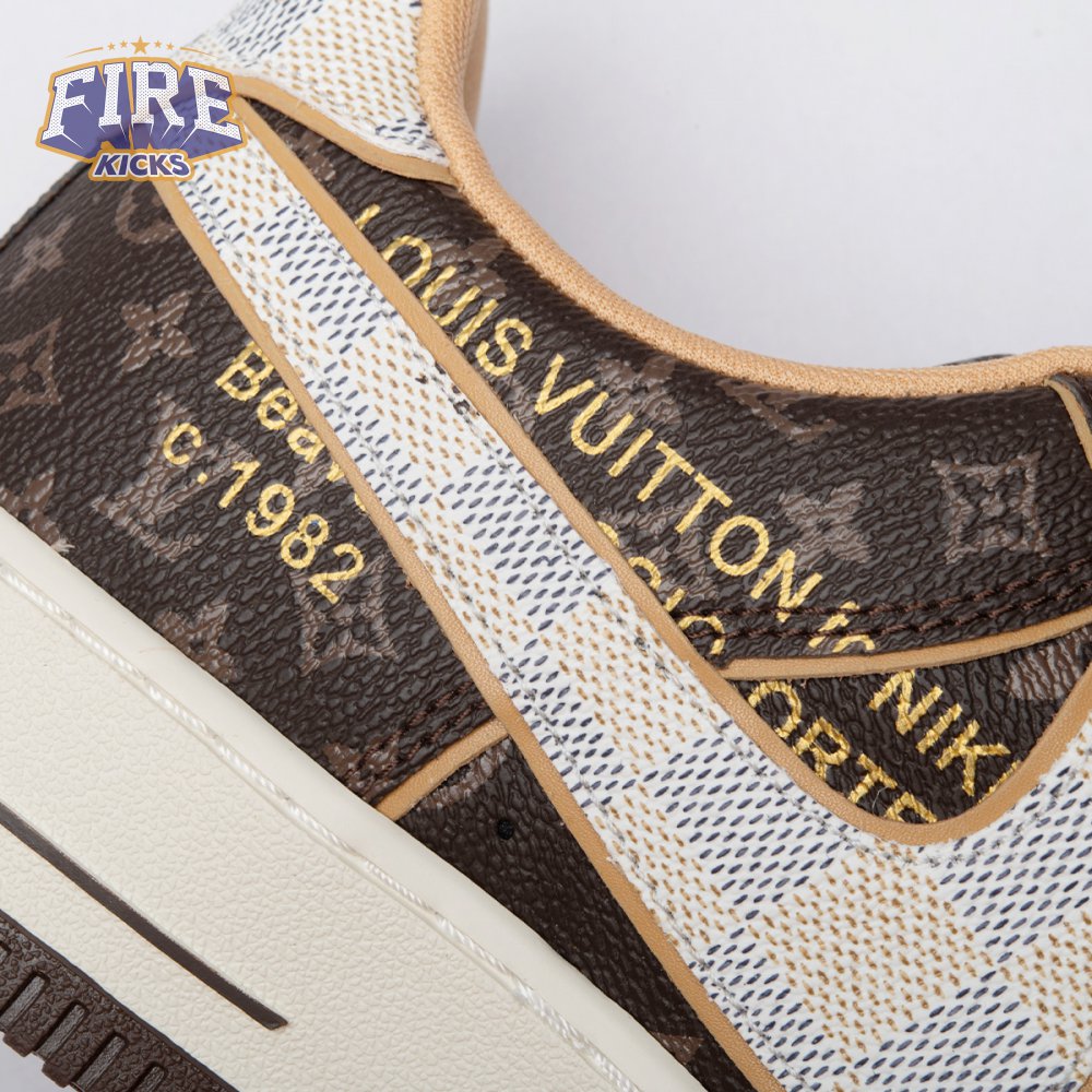Nike Air Force 1 Low Monogram Brown Damier Azur Unisex