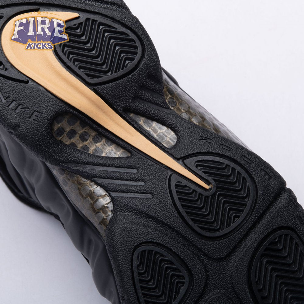 Nike Air Foamposite Pro Black Metallic Gold 624041-009 Unisex