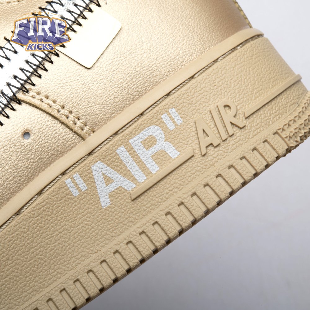 Off-White x Nike Air Force 1 07 Low Metal Gold OW Silver DX1419-900 Unisex
