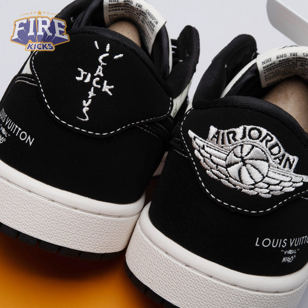 Travis Scott x Fragment Design x Air Jordan 1 Low OG SP Black Off White Grey LX1988-200 Unisex