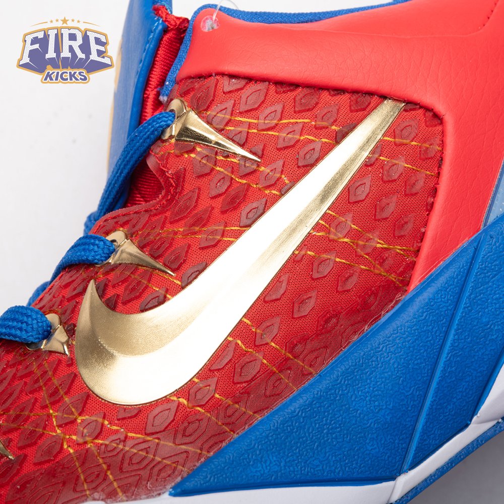 Nike Zoom Kobe 7 RLX Red Blue Metallic Gold 488371-406 Men's