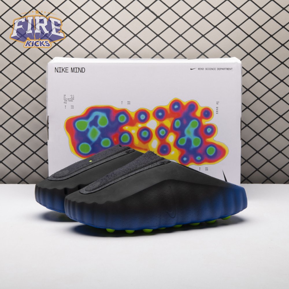 Nike Mind 001 Flyknit Slide Hyper Royal Black IR2175-400 Unisex（Size Up Recommended）