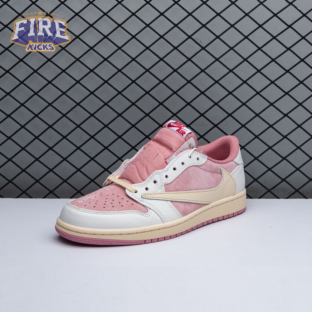 Travis Scott x Air Jordan 1 Low OG Pink Beige Red DM7866-600 Unisex