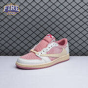 Travis Scott x Air Jordan 1 Low OG Pink Beige Red DM7866-600 Unisex