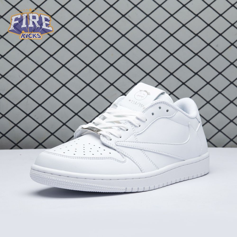 Travis Scott x Air Jordan 1 Low Triple White Unisex
