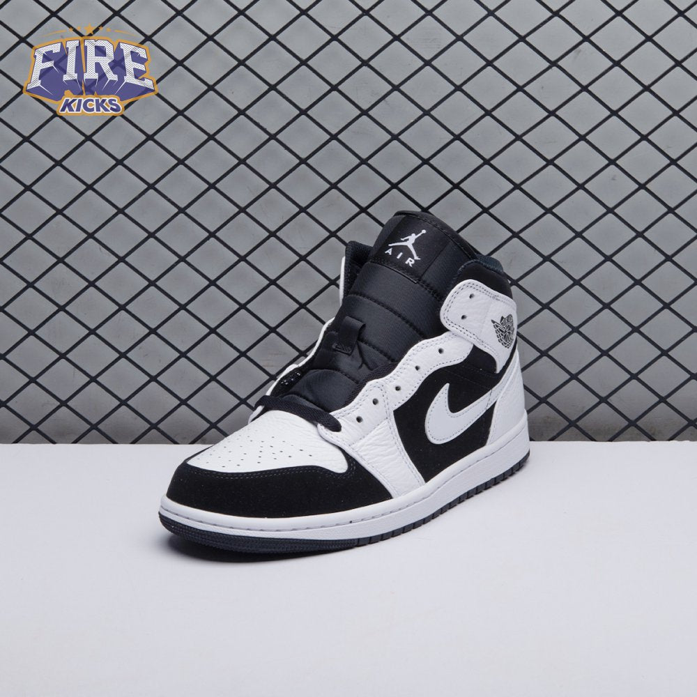 Air Jordan 1 Mid White Black Unisex
