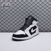 Air Jordan 1 Mid White Black Unisex