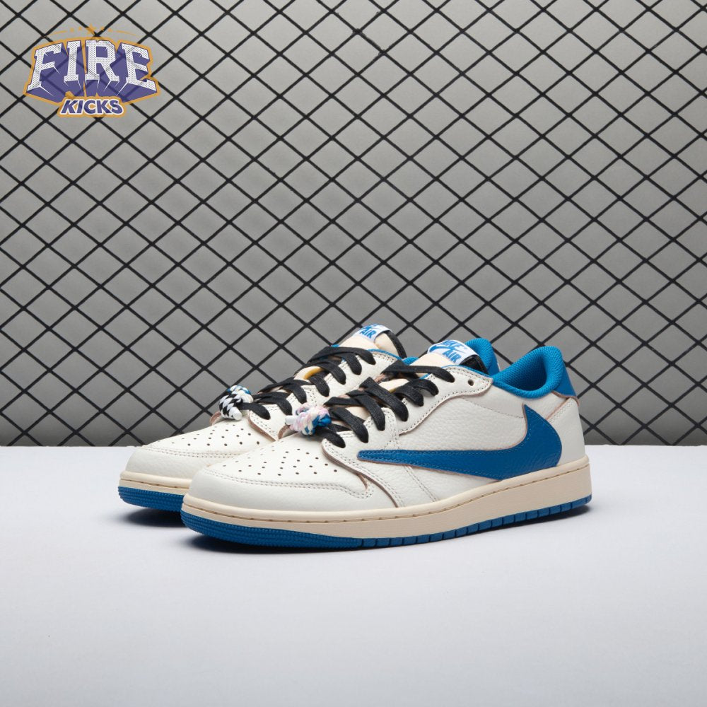 Jordan 1 Retro Low OG SP Fragment x Travis Scott Sail Military Blue DM7866-104 Unisex