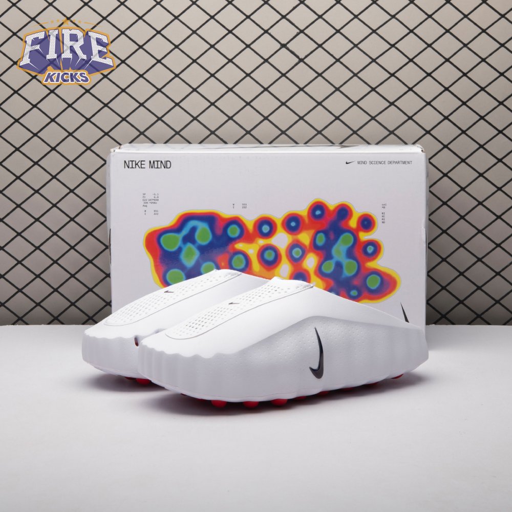 Nike Mind 001 Slide White Speed Red HQ4307-101 Unisex（Size Up Recommended）