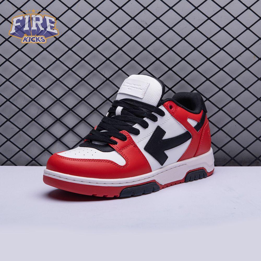 OFF-WHITE Out Of Office OOO Low Tops Black White Red Unisex