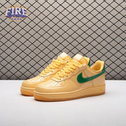 Nike Air Force 1 Low Patent Leather Topaz Gold Pine Green IO4489-700 Unisex