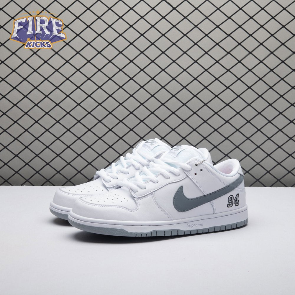 Nike SB Dunk Low 94 White Metallic Silver HQ8487-100 Unisex