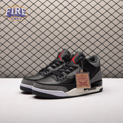 Jordan 3 Retro Levi's Black IR0914-400 Unisex