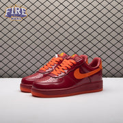 Nike Air Force 1 Low Patent Leather Dark Team Red Safety Orange IO4489-601 Unisex