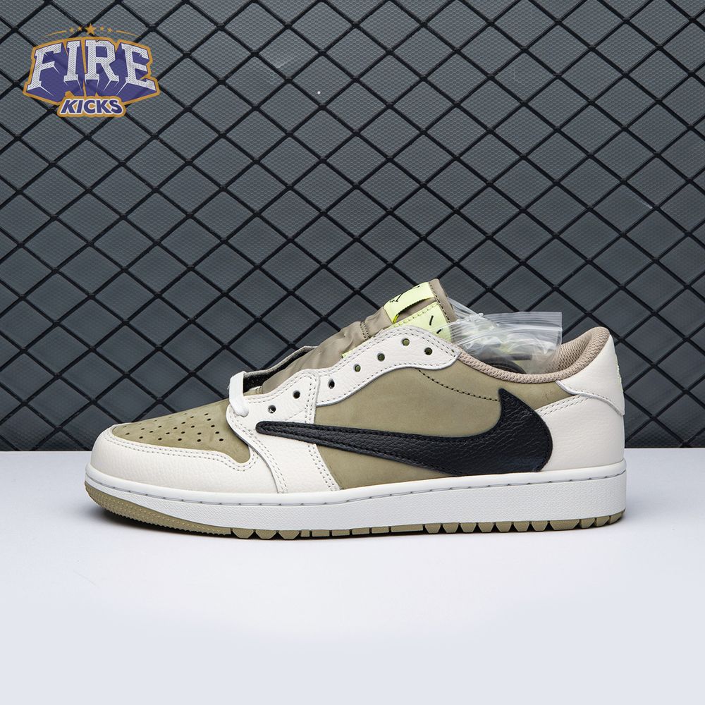 Jordan 1 Retro Low Golf Travis Scott Neutral Olive FZ3124-200 Unisex