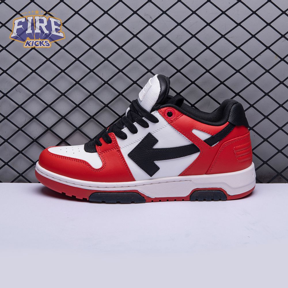 OFF-WHITE Out Of Office OOO Low Tops Black White Red Unisex