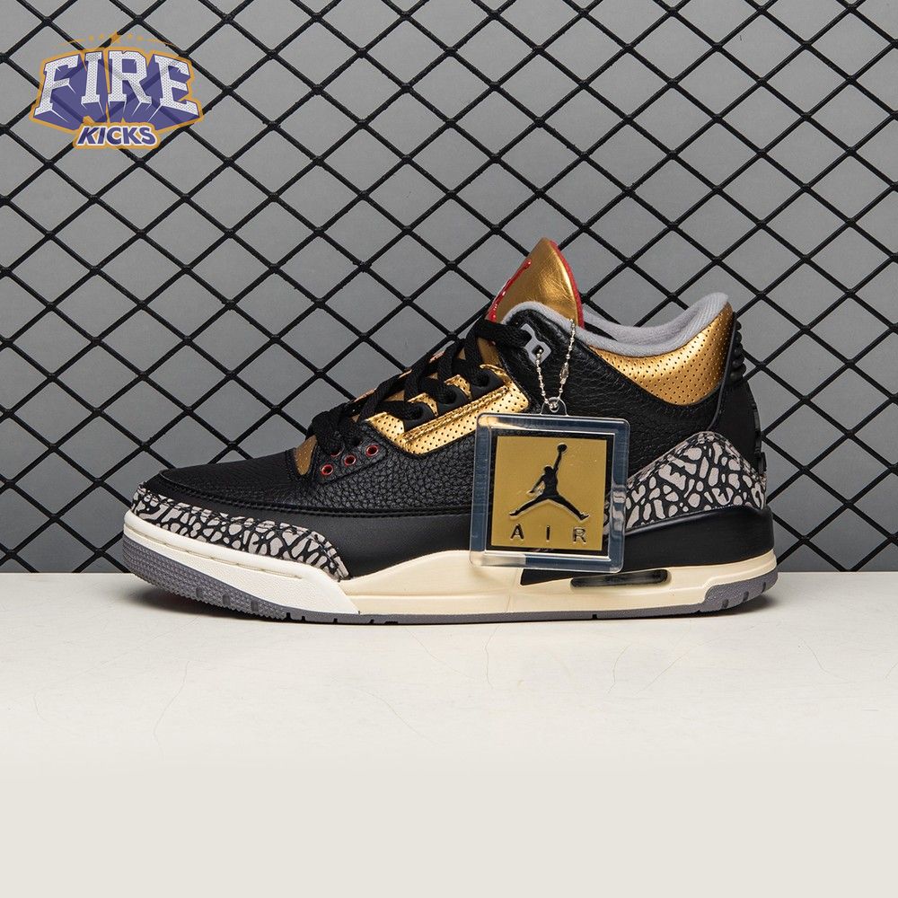 Air Jordan 3 Black Gold Men's
