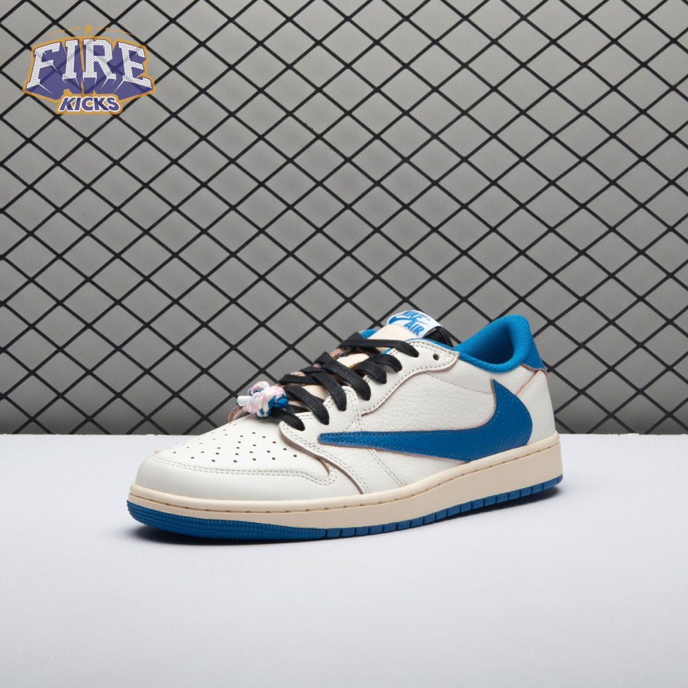 Jordan 1 Retro Low OG SP Fragment x Travis Scott Sail Military Blue DM7866-104 Unisex