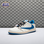 Jordan 1 Retro Low OG SP Fragment x Travis Scott Sail Military Blue DM7866-104 Unisex