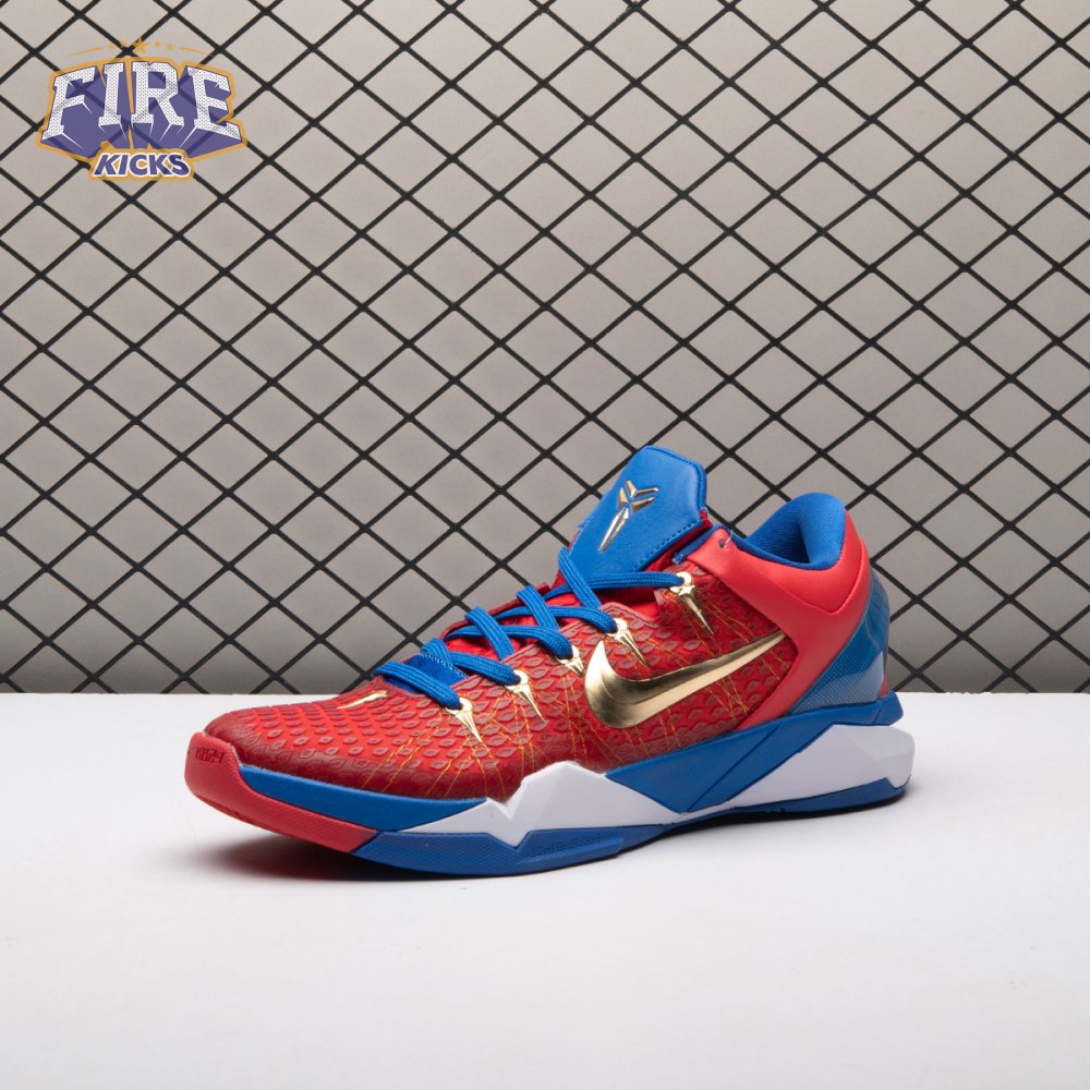 Nike Zoom Kobe 7 RLX Red Blue Metallic Gold 488371-406 Men's