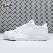 Travis Scott x Air Jordan 1 Low Triple White Unisex