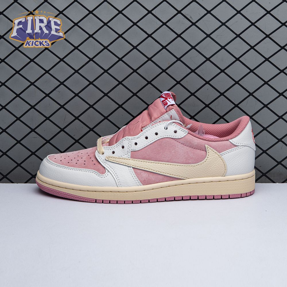Travis Scott x Air Jordan 1 Low OG Pink Beige Red DM7866-600 Unisex