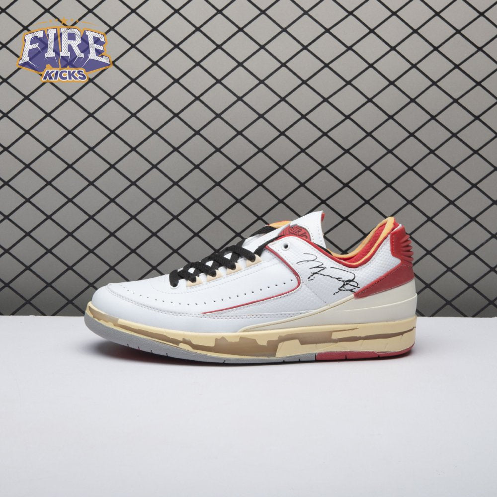 OFF-WHITE x Jordan 2 Retro Low SP White Red Unisex