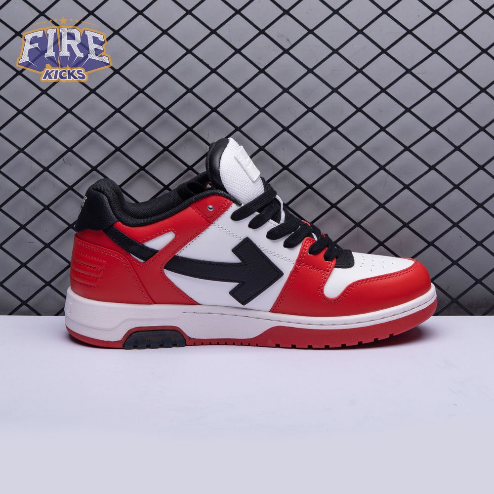 OFF-WHITE Out Of Office OOO Low Tops Black White Red Unisex