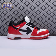 OFF-WHITE Out Of Office OOO Low Tops Black White Red Unisex