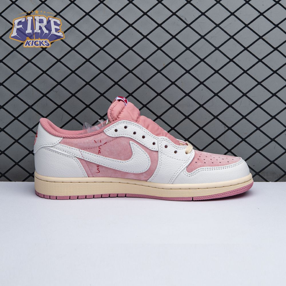 Travis Scott x Air Jordan 1 Low OG Pink Beige Red DM7866-600 Unisex