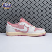 Travis Scott x Air Jordan 1 Low OG Pink Beige Red DM7866-600 Unisex