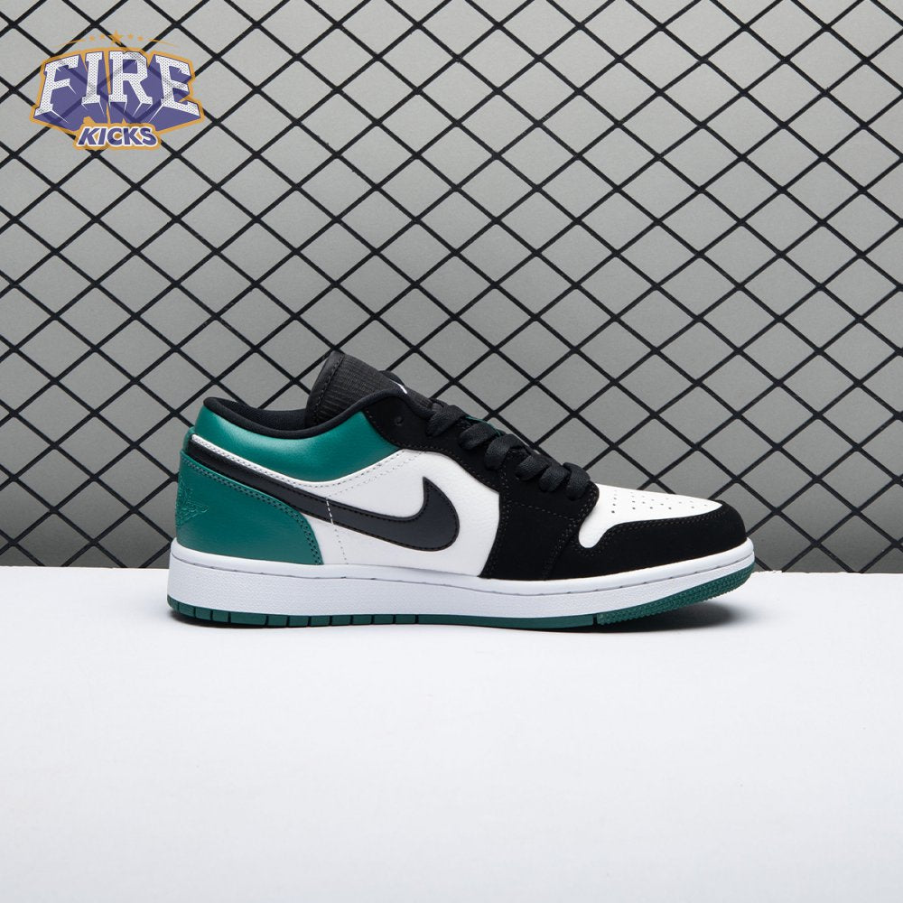 Jordan 1 Low White Black Mystic Green 553558-113 Unisex