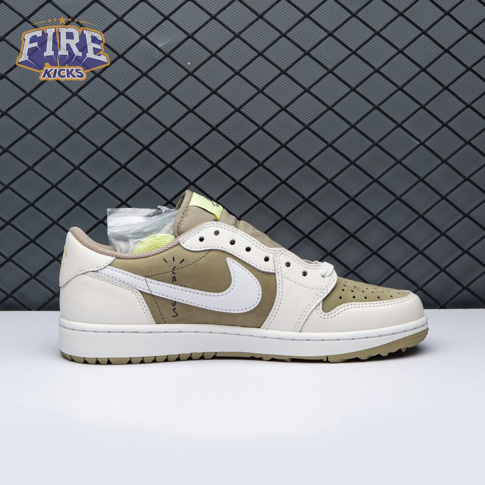 Jordan 1 Retro Low Golf Travis Scott Neutral Olive FZ3124-200 Unisex