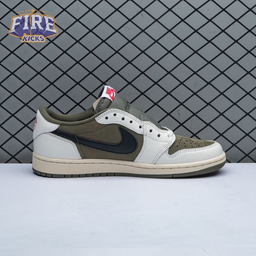 Travis Scott x Air Jordan 1 Low OG Medium Olive DM7866 200 Unisex