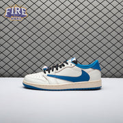 Jordan 1 Retro Low OG SP Fragment x Travis Scott Sail Military Blue DM7866-104 Unisex
