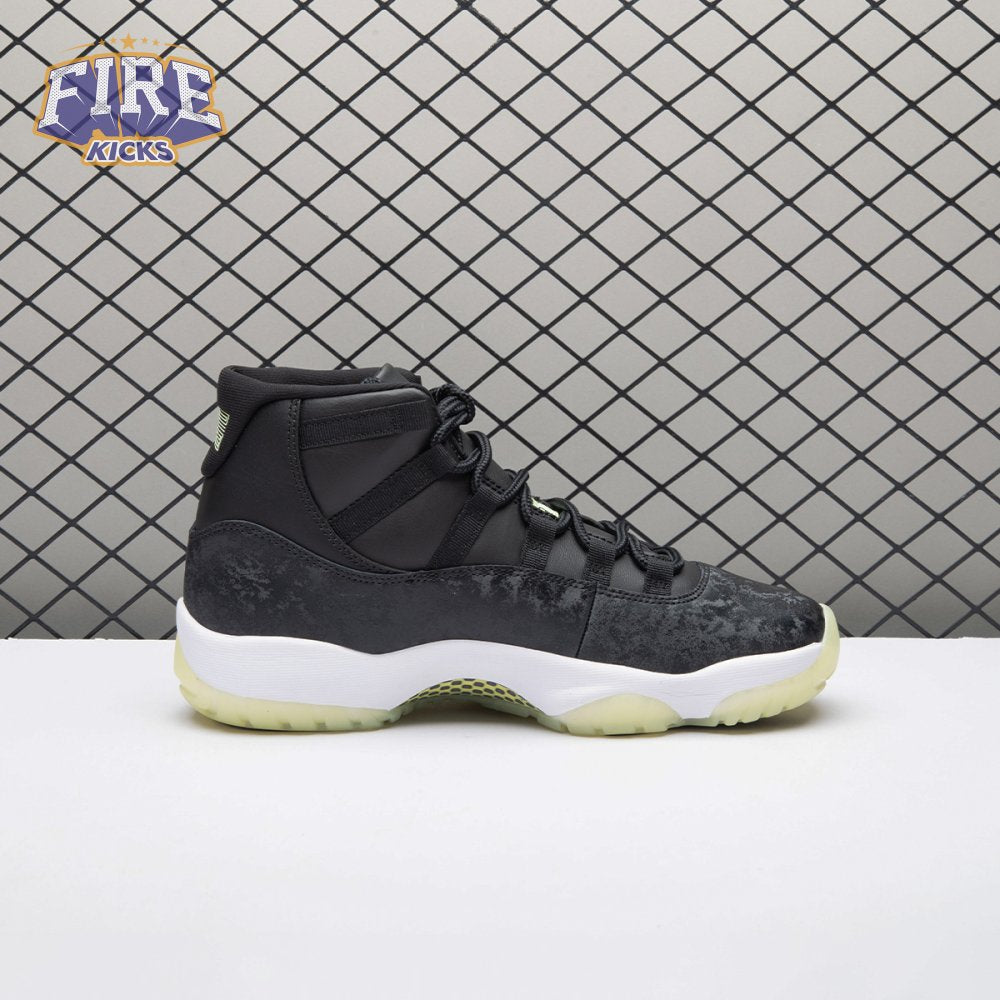 Jordan 11 Retro Black Barely Volt IB1378-001 Unisex