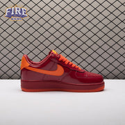 Nike Air Force 1 Low Patent Leather Dark Team Red Safety Orange IO4489-601 Unisex